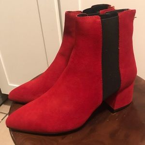 New Kenneth Cole Kick Boots Red Size 7.5